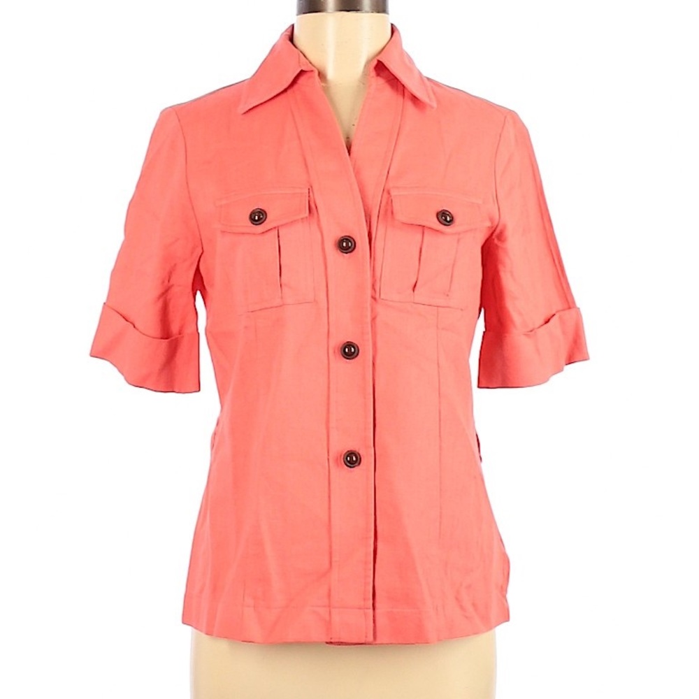 Cropped linen button up by R&M Richards